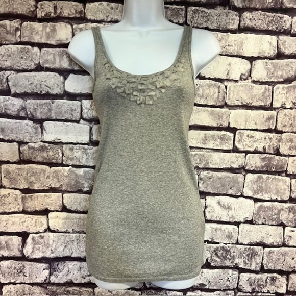 Eileen Fisher Gray Scoop Neck Tank Size XS - Picture 1 of 8